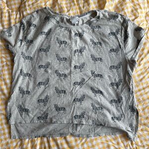 Anthropologie Gray Zebra Print Tee
